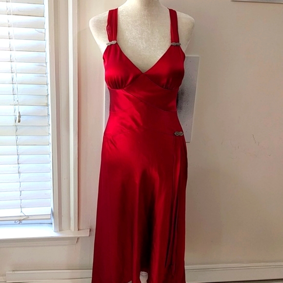 RARE NEW Jones New York Red Silk Poly Blend Dress - with tag - Picture 7 of 9